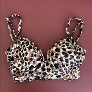 Women’s Small Time and Tru Leopard Bikini Top